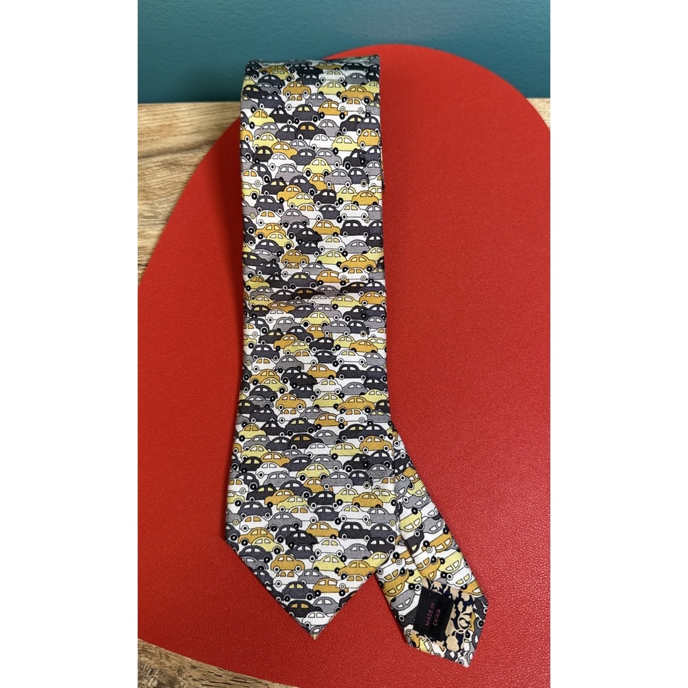 Liberty of London Men's Necktie Tie Silk Multi-Color Car Pattern 58" 3" 🚙🚘 - Picture 5 of 9